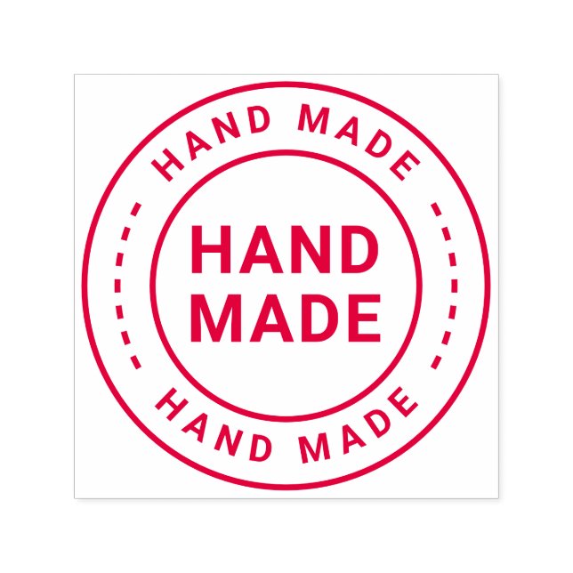 Handmade With Love Round Self-inking Stamp (Design)