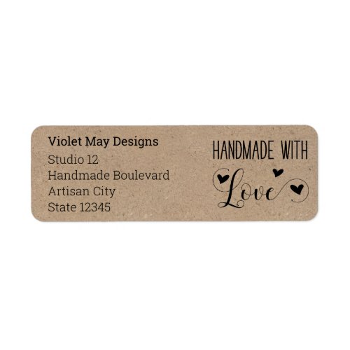 Handmade with Love Rustic Kraft Return Address Label