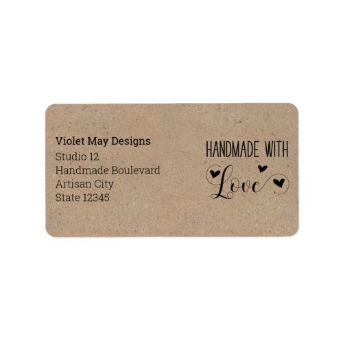 Handmade with Love Rustic Kraft Return Address Label