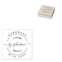 Handmade With Love Personalized Rubber Stamp, Zazzle