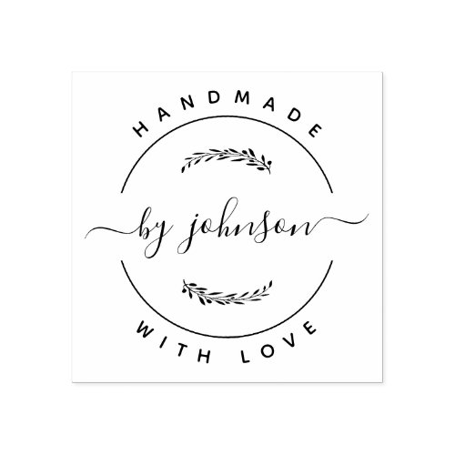 Handmade With Love Rustic Rubber Stamp