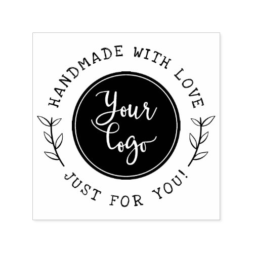 Handmade With Love  Rustic Script Custom Product Self_inking Stamp