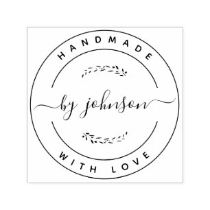 Handmade With Love Rustic Self-inking Stamp