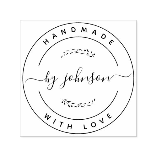 Handmade With Love Rustic  Self_inking Stamp