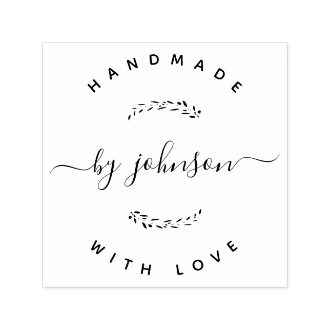 Handmade With Love Rustic  Self-inking Stamp (Design)