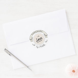 Handmade With Love Rustic Vintage Sticker