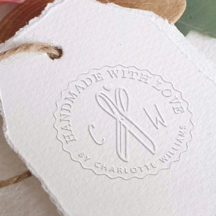 Handmade With Love Scissors Custom Name & Monogram Embosser