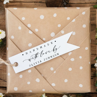 Handmade with Love Script Heart Personalized  Self-inking Stamp