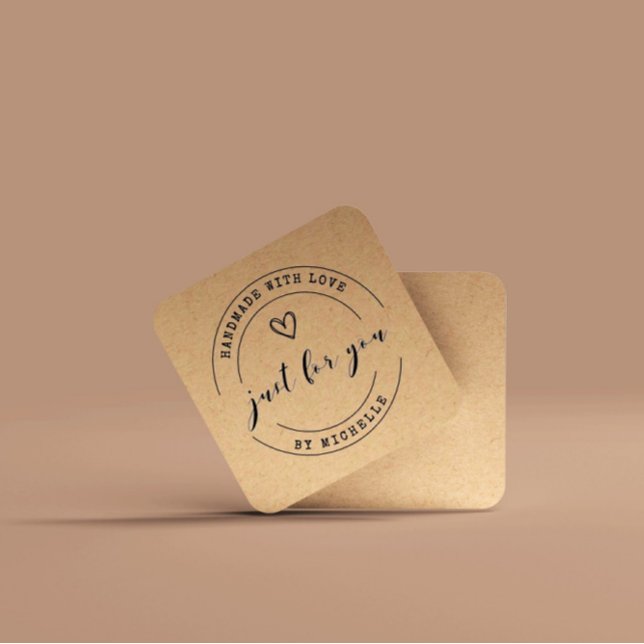 Handmade With Love Script Thank You Card (Creator Uploaded)