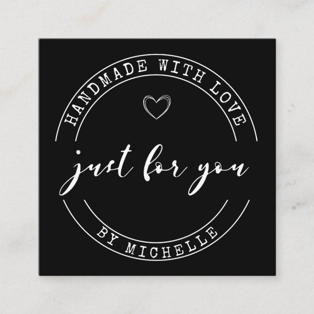 Handmade With Love Script Thank You Card (Front)