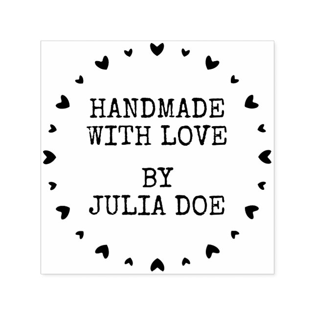 Handmade with love self-inking stamp (Design)