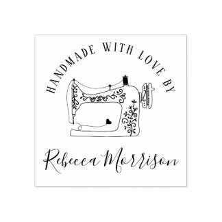 Handmade With Love | Sewing Machine & Custom Name Rubber Stamp