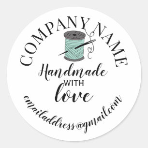 Handmade With Love Sewing Sticker 