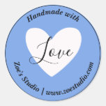 Handmade with Love, Simple Small Business Classic Round Sticker