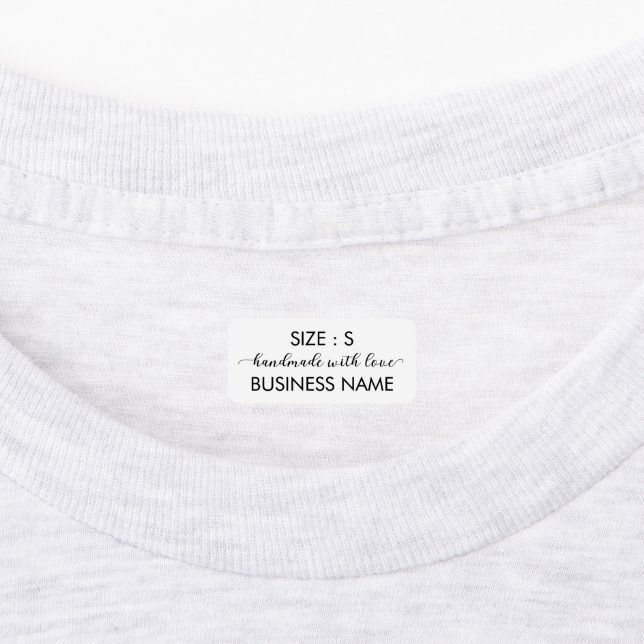 Handmade With Love Size Company Clothing Label (Affixed)