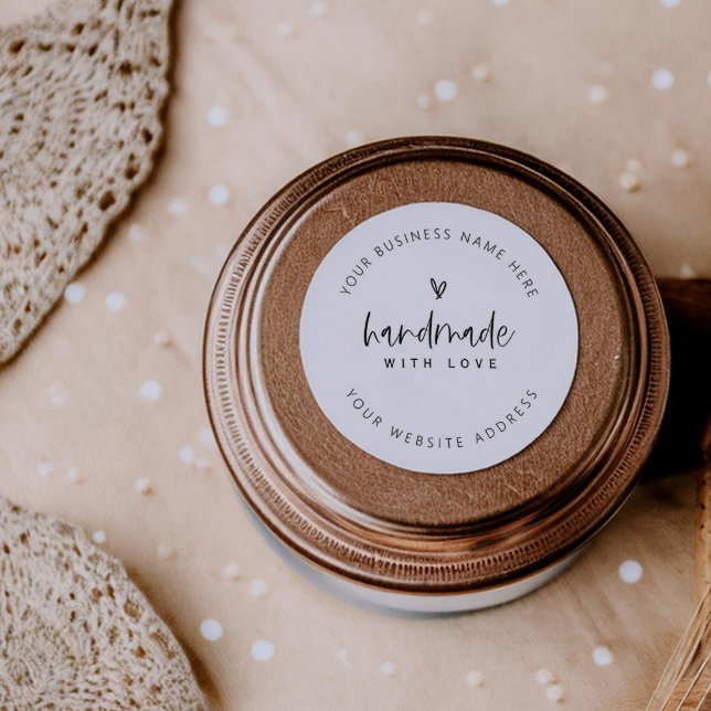 Handmade with Love Small Business Craft Sticker (Creator Uploaded)
