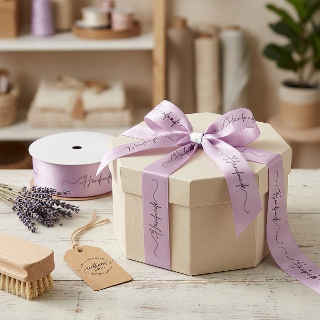 Handmade With Love Small Business Packaging Satin Ribbon (Creator Uploaded)