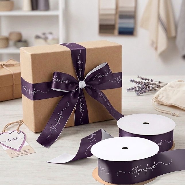 Handmade With Love Small Business Packaging Satin Ribbon (Creator Uploaded)