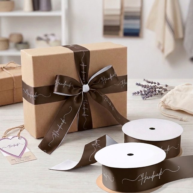 Handmade With Love Small Business Packaging Satin Ribbon (Creator Uploaded)