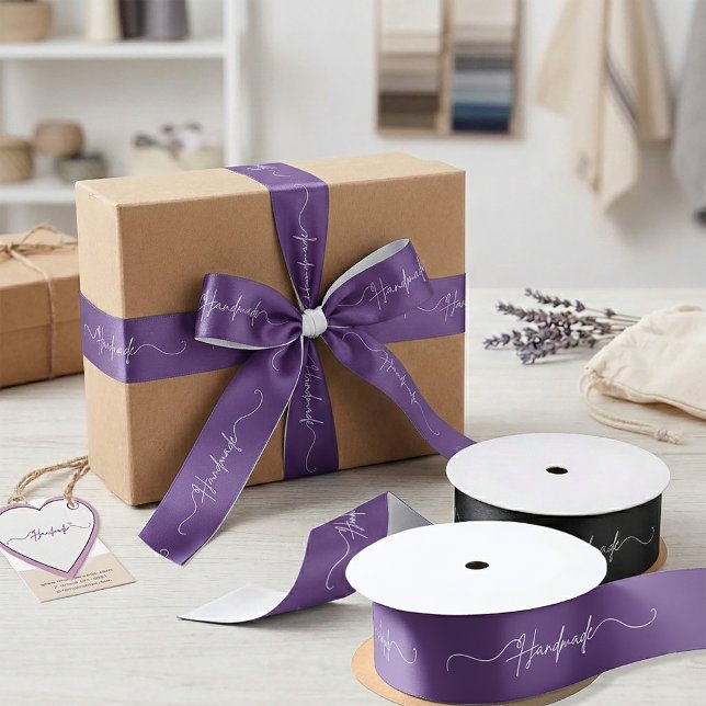 Handmade With Love Small Business Packaging Satin Ribbon (Creator Uploaded)