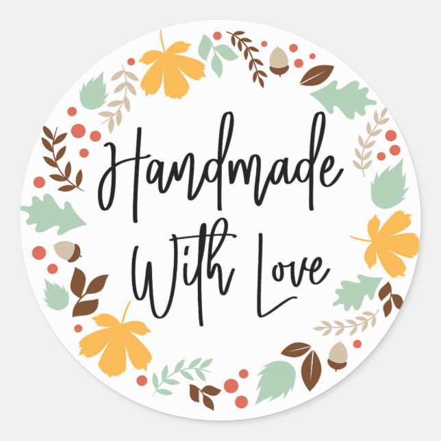 Handmade with Love Small Business Sticker Sheet (Front)
