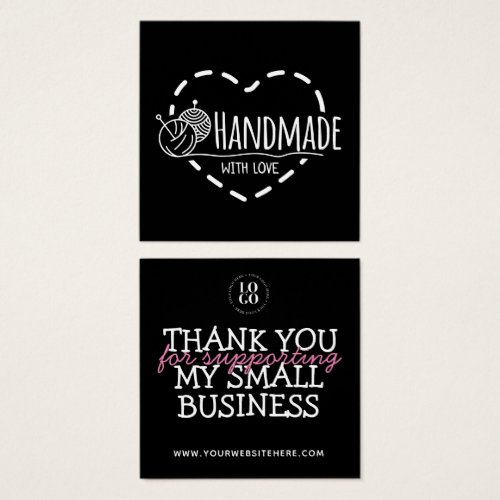 Handmade with love small business thank you insert