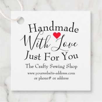 Handmade With Love Small Craft Business Supplies Favor Tags by Flissitations at Zazzle
