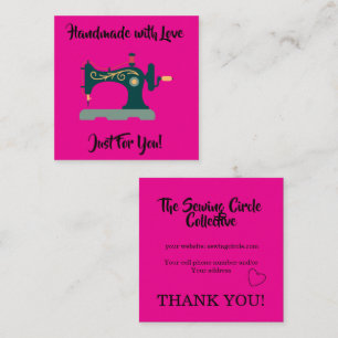 Handmade with Love Small Craft Business Supplies Square Business Card