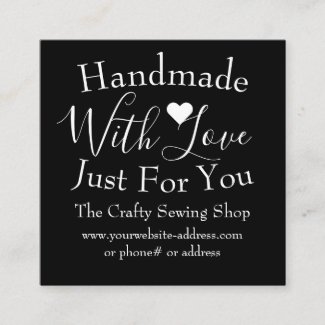 Handmade With Love Small Craft Business Supplies Square Business Card