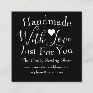 Handmade With Love Small Craft Business Supplies Square Business Card