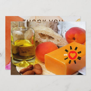 Handmade With Love Soap Maker Peach Almond Oil Thank You Card