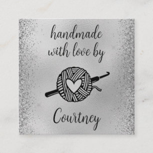 Handmade With Love Square Business Card