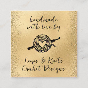 Handmade With Love Square Business Card