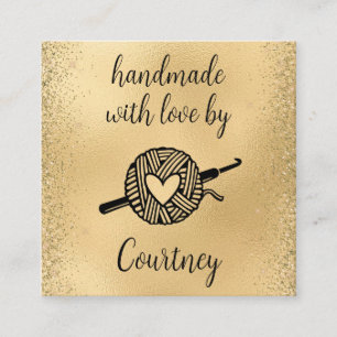Handmade With Love Square Business Card