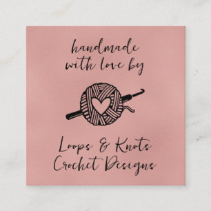 Handmade With Love Square Business Card