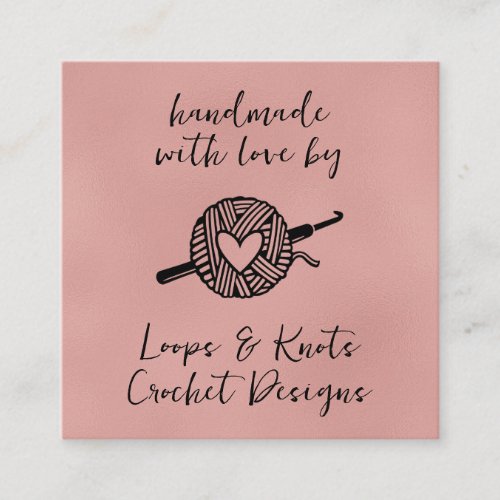 Handmade With Love Square Business Card