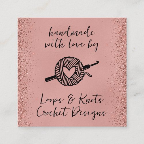 Handmade With Love Square Square Business Card