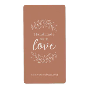 Handmade With Love terracotta business Label