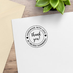 Handmade with Love Thank You 1x1 Rubber Stamp