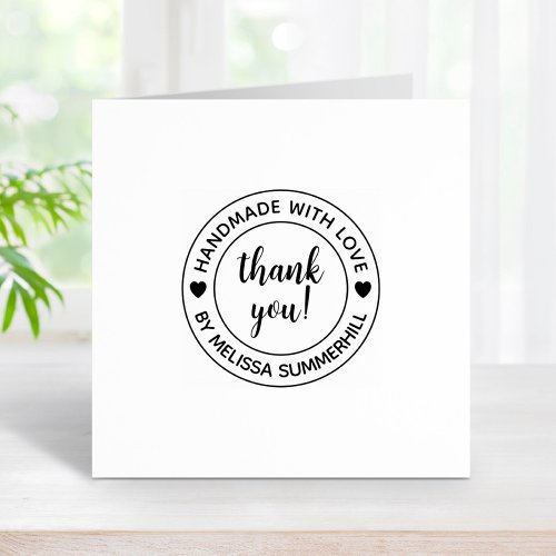 Handmade with Love Thank You 1x1 Rubber Stamp