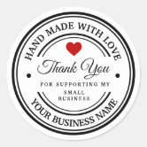 round kraft paper label sticker thank you handmade heart stickers for