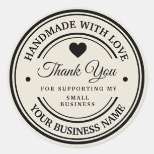 Handmade with love thank you classic round sticker