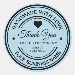 Handmade with love thank you classic round sticker