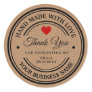 handmade with love | thank you  classic round sticker