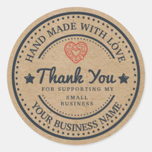 Handmade with love thank you donut heart classic round sticker