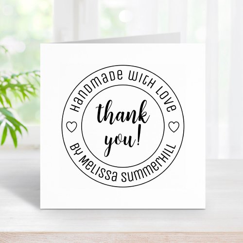 Handmade with Love Thank You Rubber Stamp