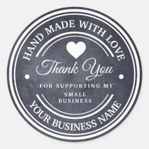 handmade with love thank you sticker