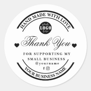 Handmade with love   thank you sticker & label