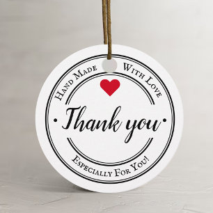 Handmade With Love Trendy Business Favor Tags