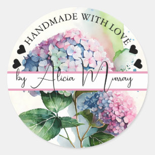 Handmade with Love Watercolor Floral Stickers